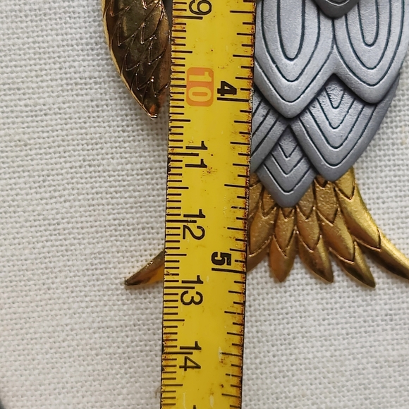 🦉 Vintage 1960s Articulated Owl Pendant Necklace With Blue Moonglow Eyes - Picture 12 of 12